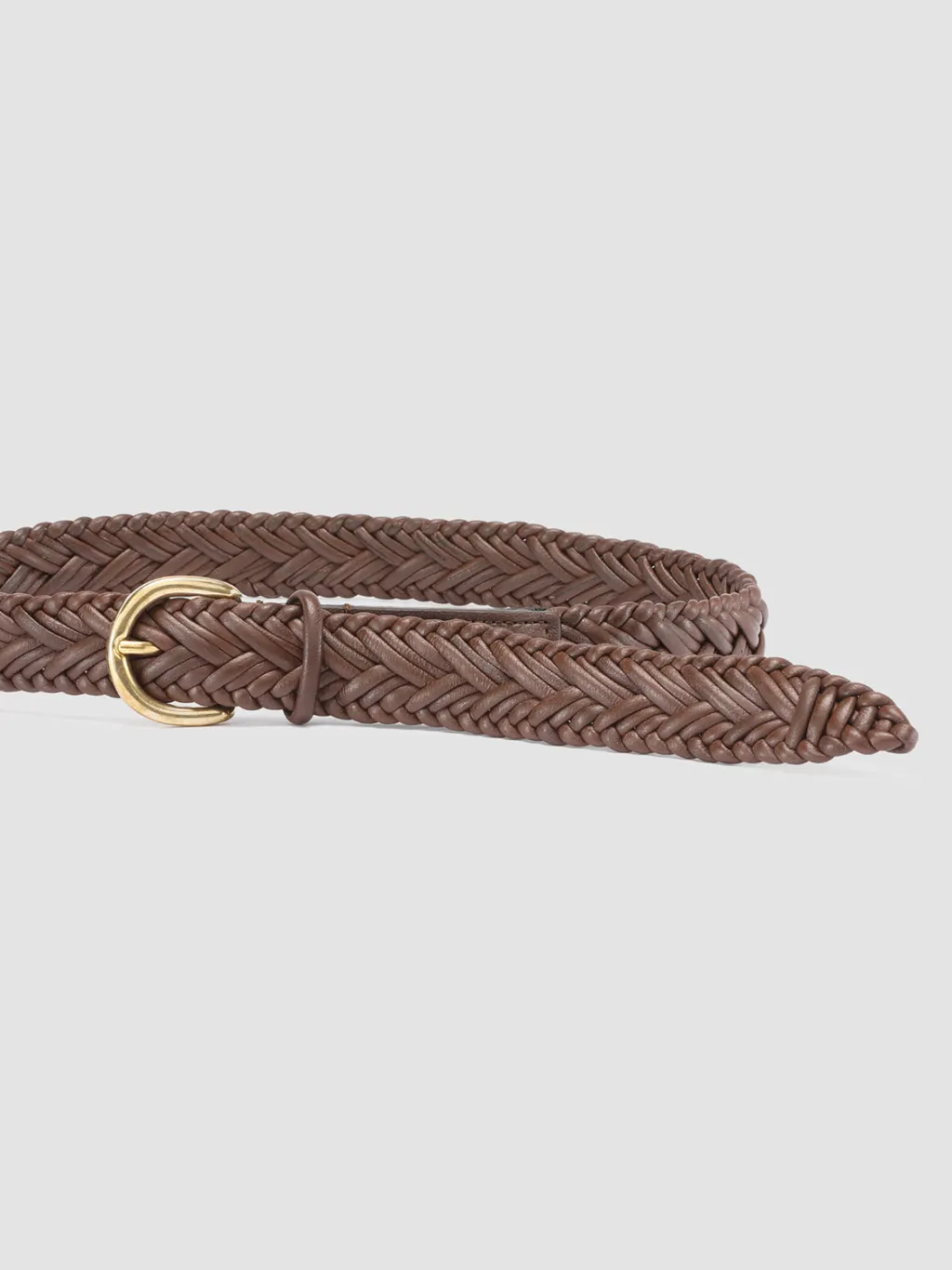 Women Officine Creative OC STRIP 36 - Brown Woven Leather Belt