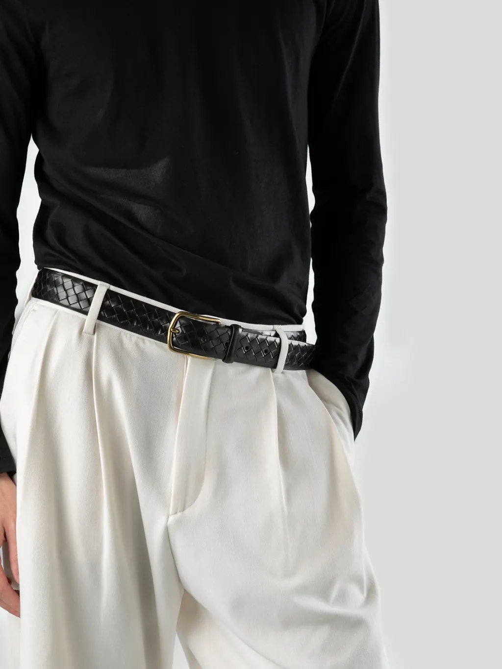 Women Officine Creative OC STRIP 28 - Brown Woven Leather Belt