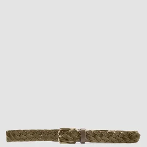 Women Officine Creative OC STRIP 21 - Green Woven Leather Belt