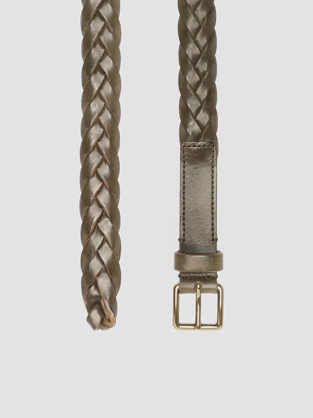 Women Officine Creative OC STRIP 20 - Green Woven Leather Belt