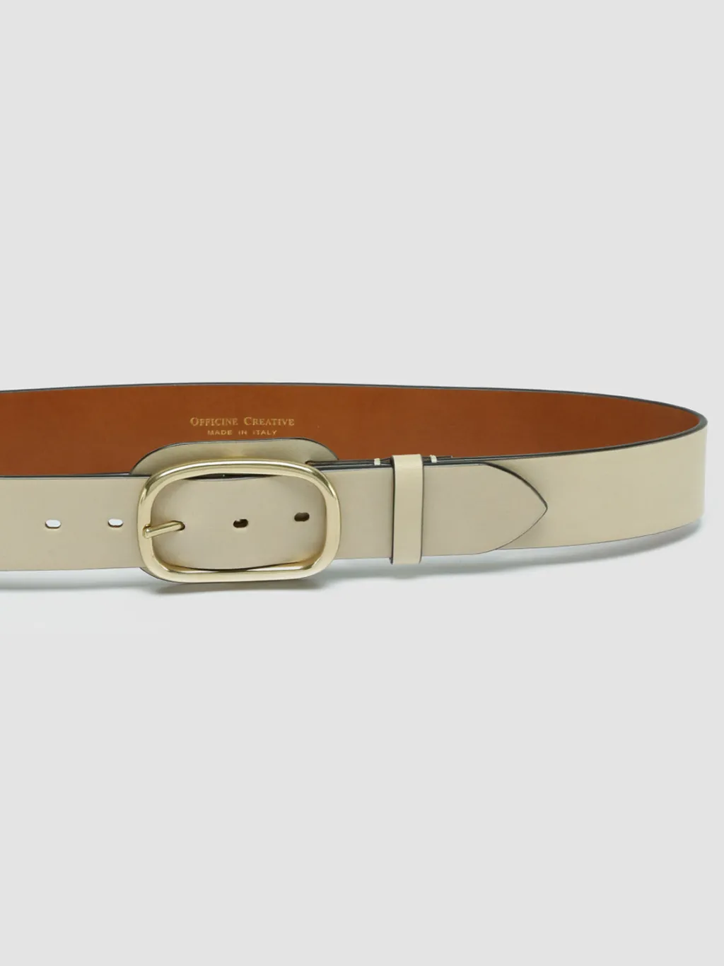 Women Officine Creative OC STRIP 058 - Ivory Leather Belt