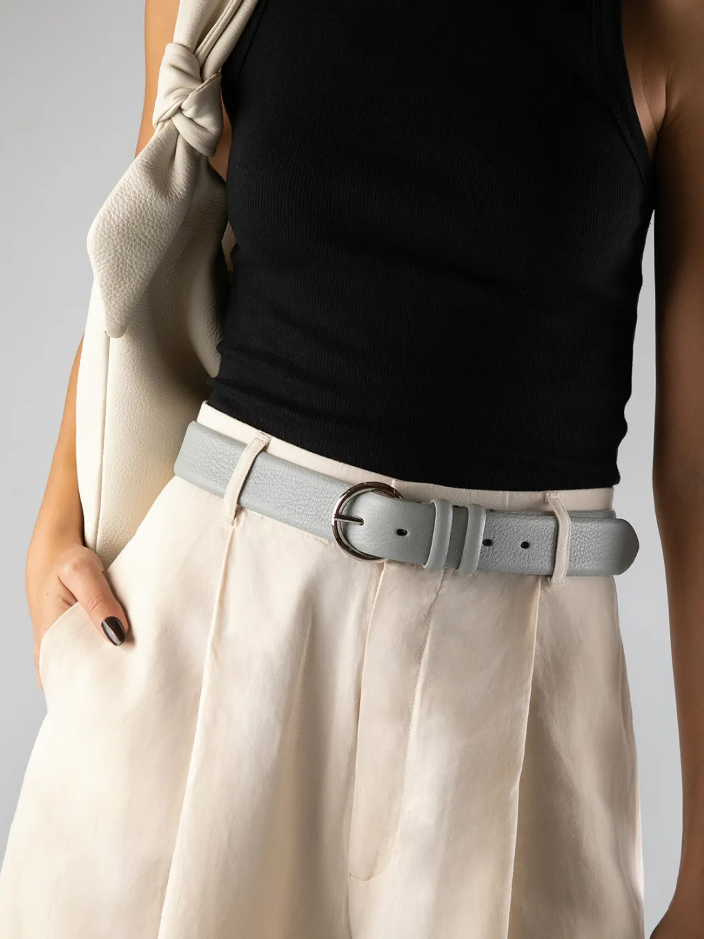 Women Officine Creative OC STRIP 065 - Ivory Leather Belt
