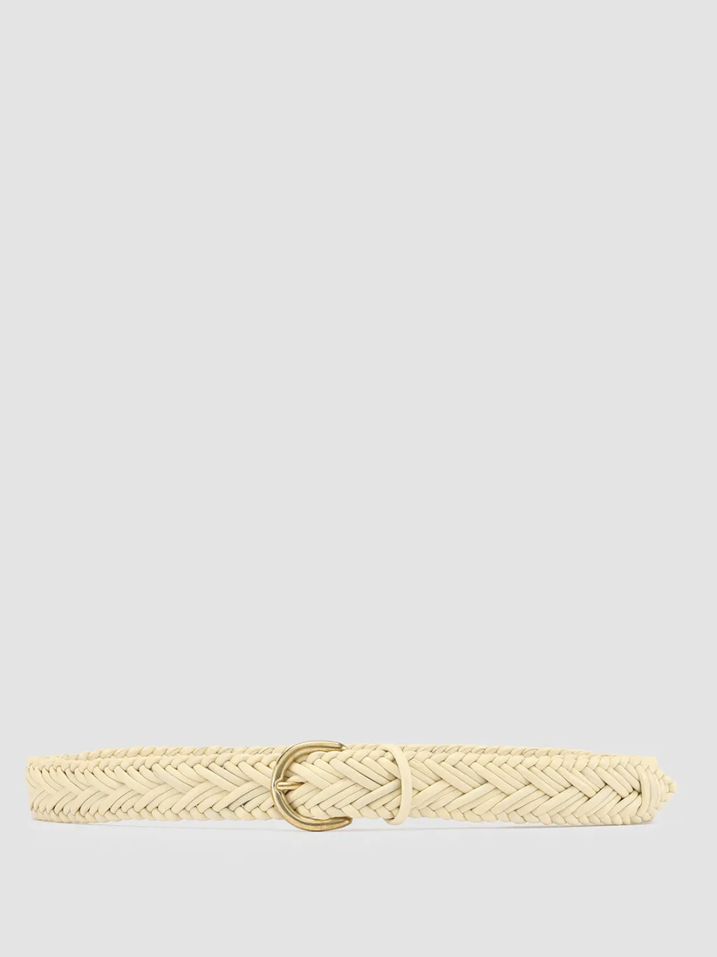 Women Officine Creative OC STRIP 36 - Ivory Woven Leather Belt