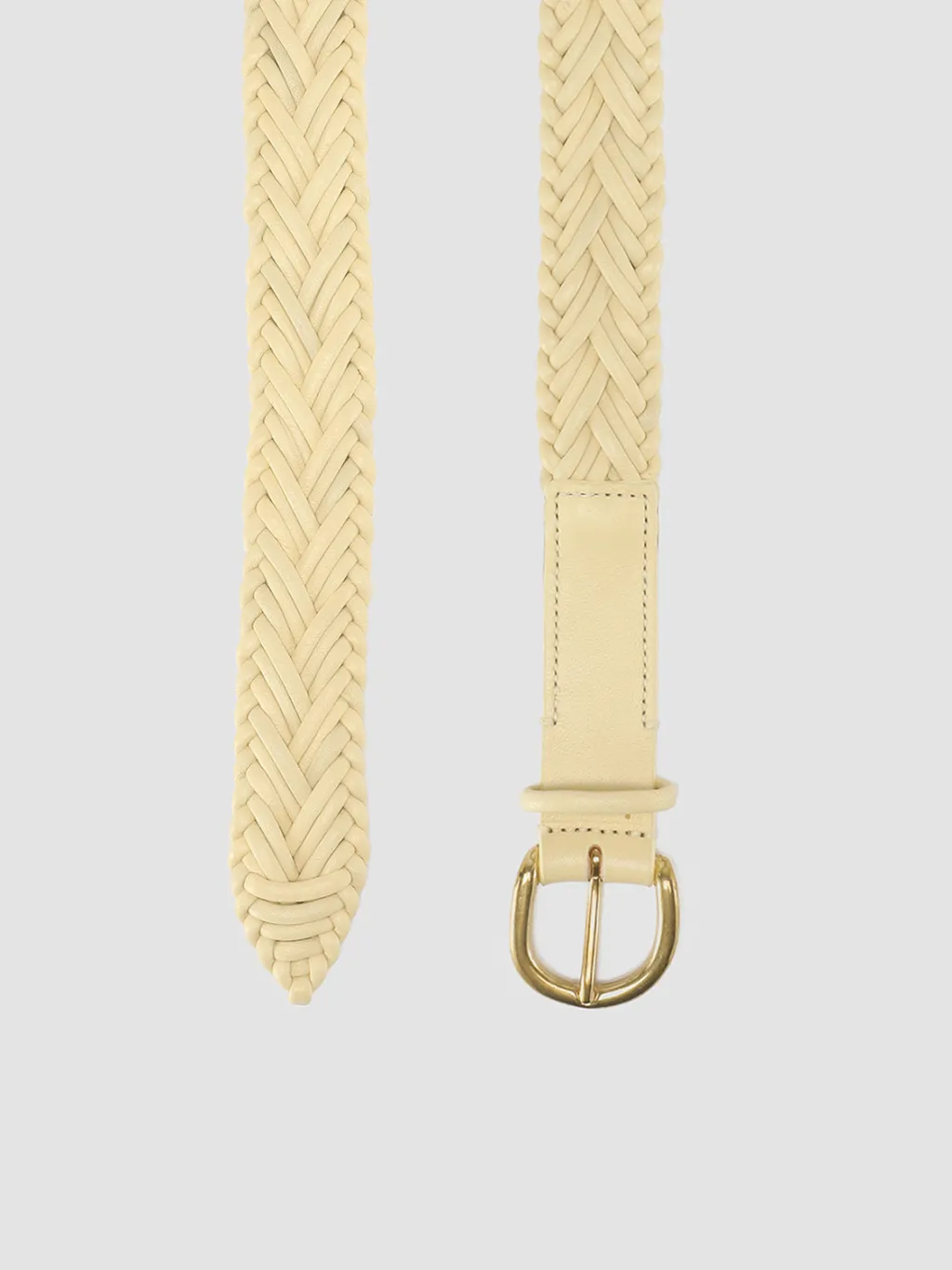 Women Officine Creative OC STRIP 36 - Ivory Woven Leather Belt