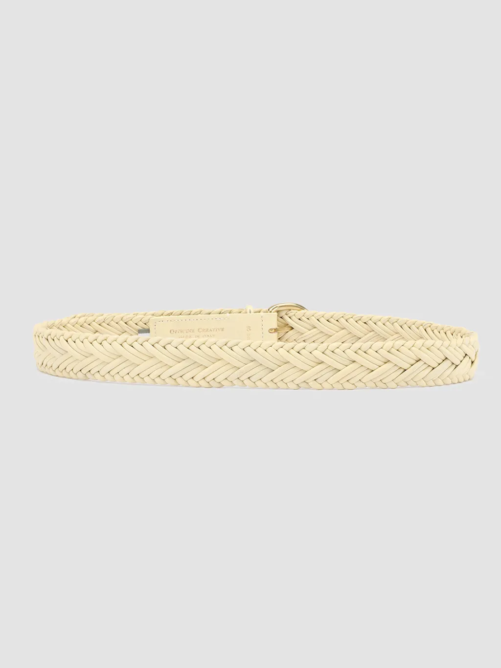 Women Officine Creative OC STRIP 36 - Ivory Woven Leather Belt