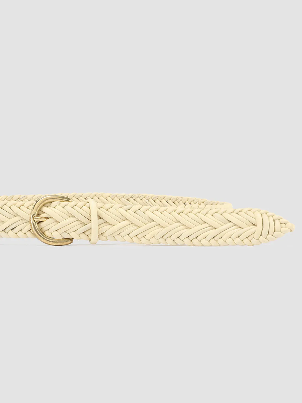 Women Officine Creative OC STRIP 36 - Ivory Woven Leather Belt