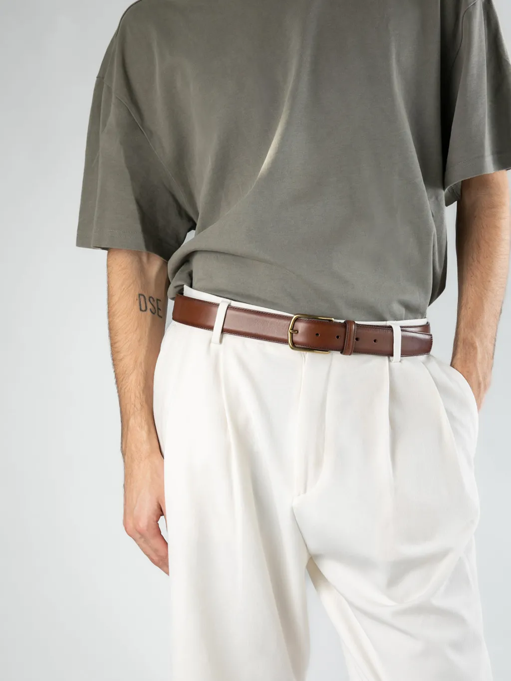 Officine Creative OC STRIP 04 - Taupe Leather Belt