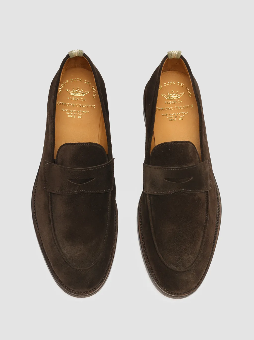 Officine Creative OPERA 001 - Brown Suede Penny Loafers