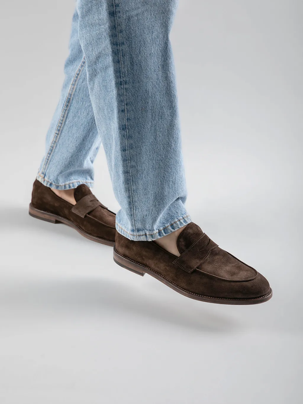 Officine Creative OPERA 001 - Brown Suede Penny Loafers