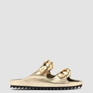 Women Officine Creative PELAGIE 010 - Gold Leather Slide Sandals