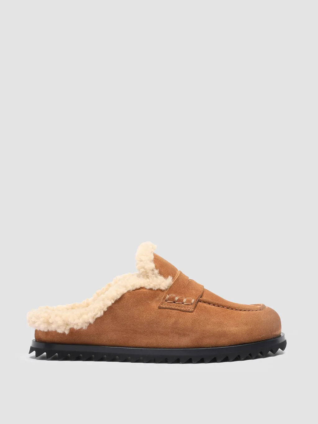 Women Officine Creative PELAGIE D’HIVER 007 - Brown Suede And Shearling Mules