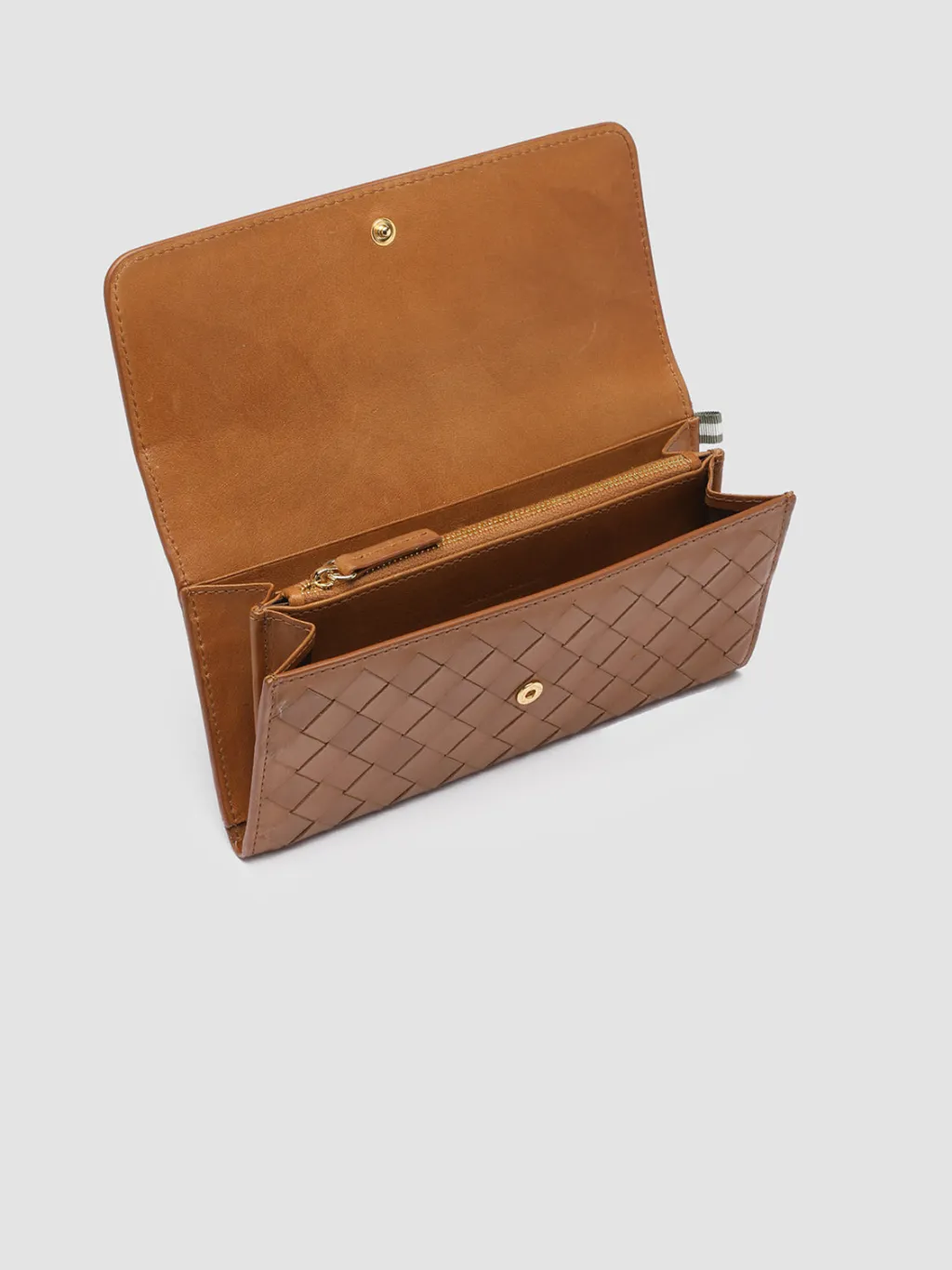 Women Officine Creative POCHE 109 - Brown Woven Leather Wallet