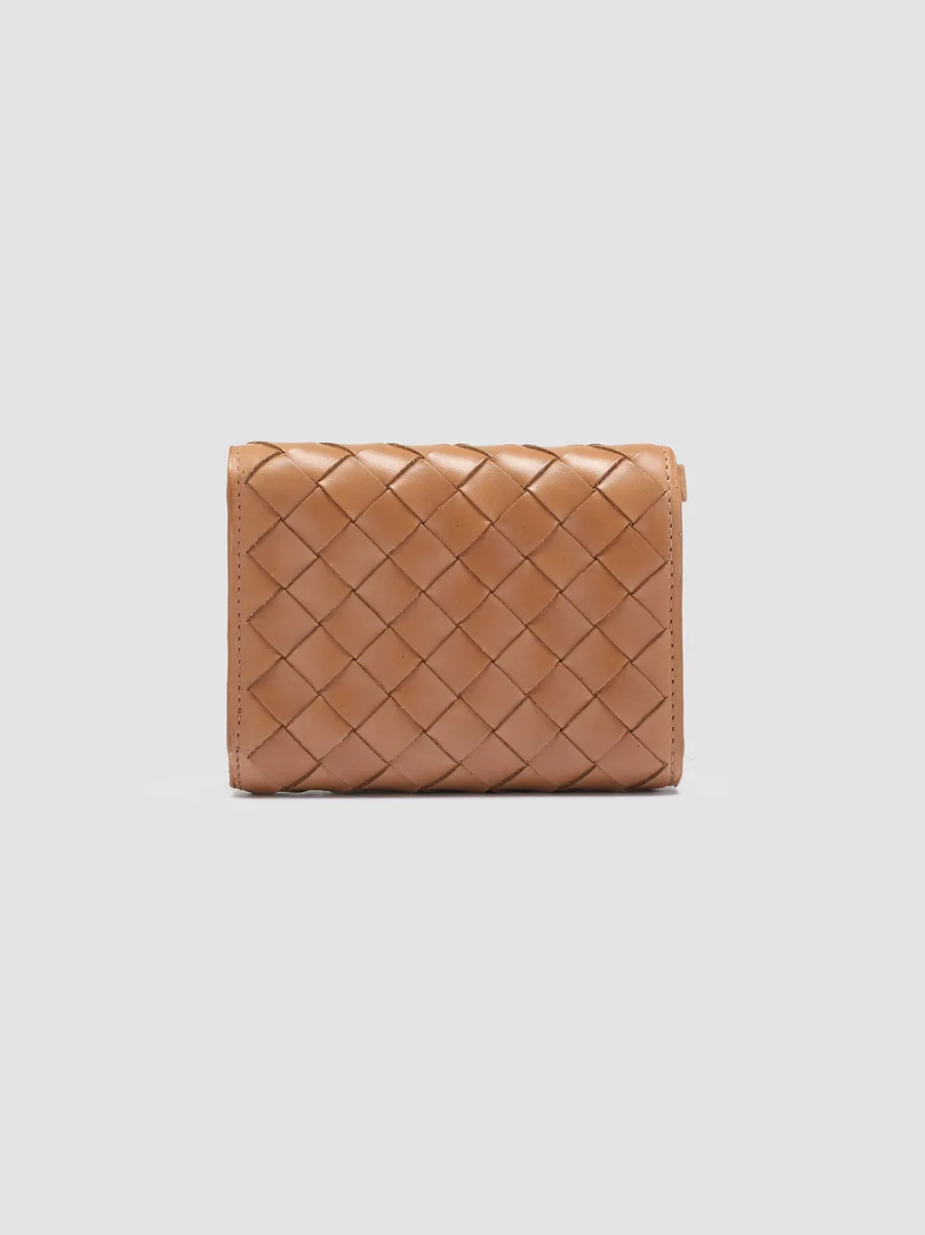 Women Officine Creative POCHE 110 - Brown Woven Leather Trifold Wallet