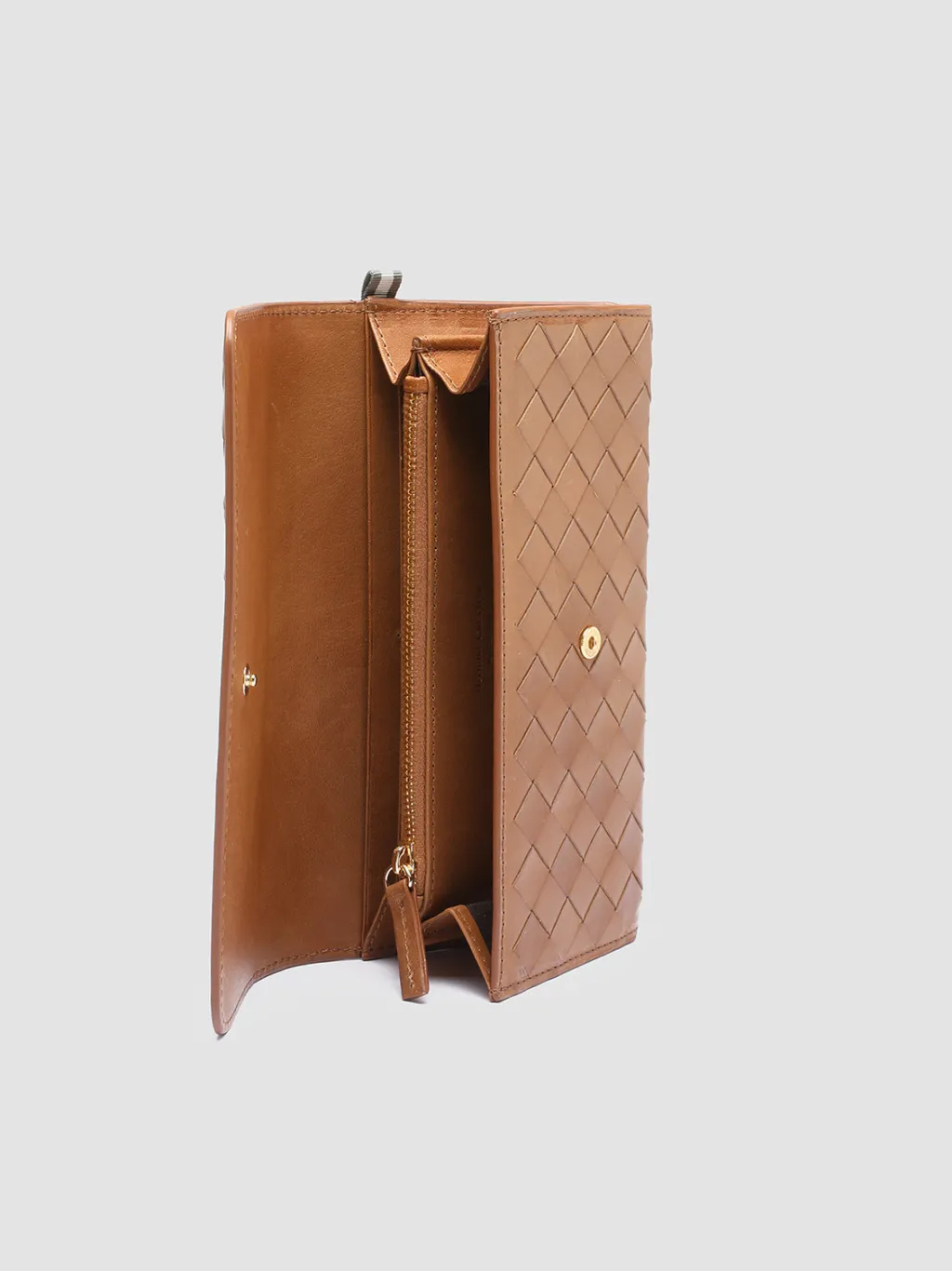 Women Officine Creative POCHE 109 - Brown Woven Leather Wallet