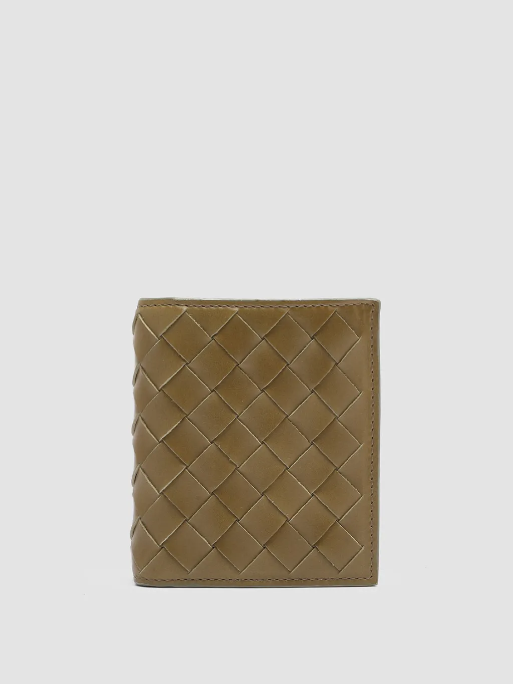 Women Officine Creative POCHE 111 - Green Woven Leather Bifold Wallet