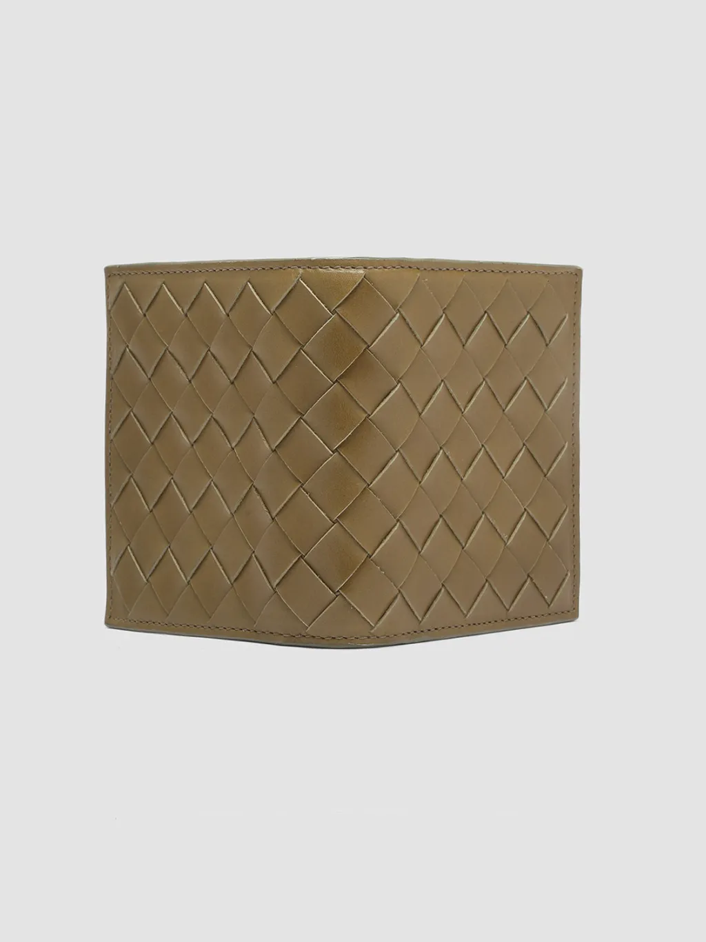 Women Officine Creative POCHE 111 - Green Woven Leather Bifold Wallet