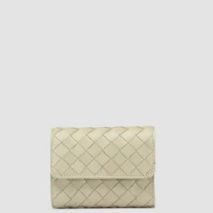 Women Officine Creative POCHE 110 - Ivory Woven Leather Trifold Wallet
