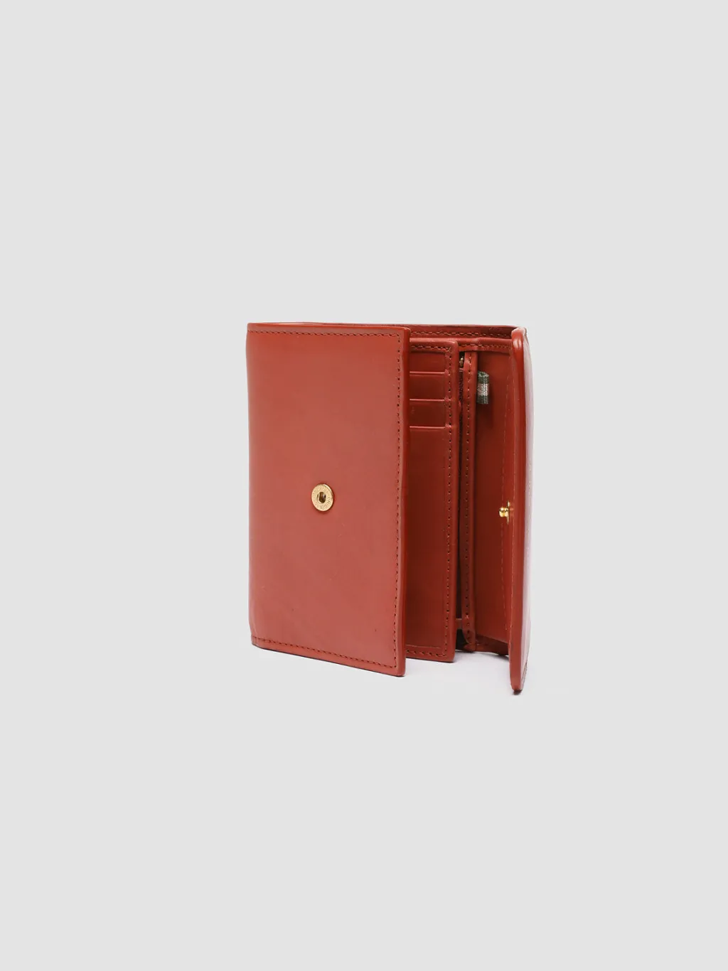 Women Officine Creative POCHE 10 - Red Nappa Leather Trifold Wallet