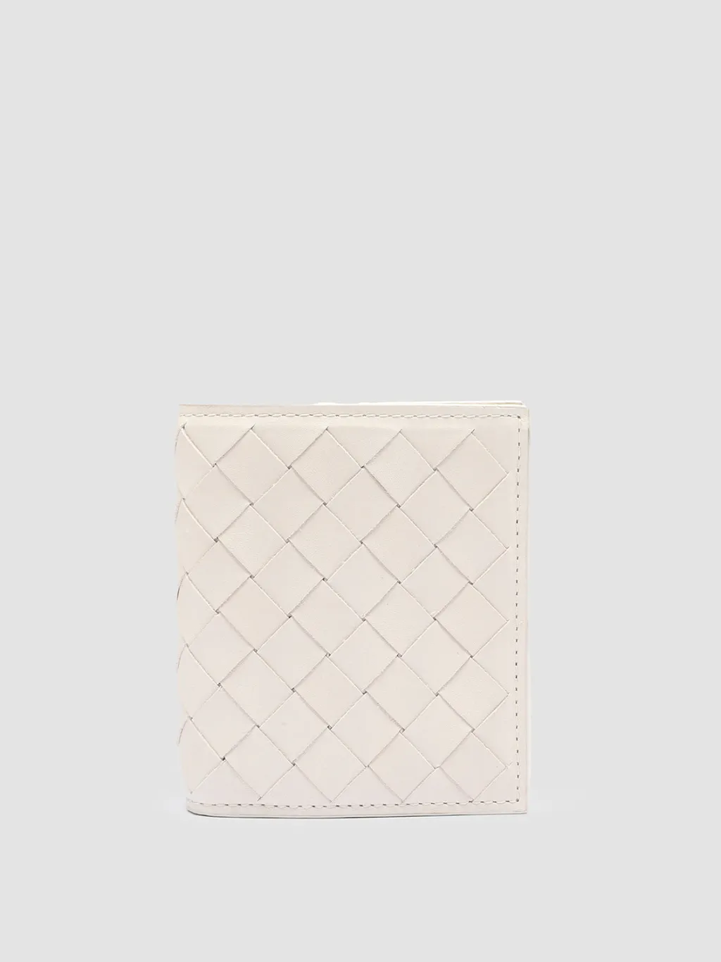 Women Officine Creative POCHE 111 - White Woven Leather Bifold Wallet