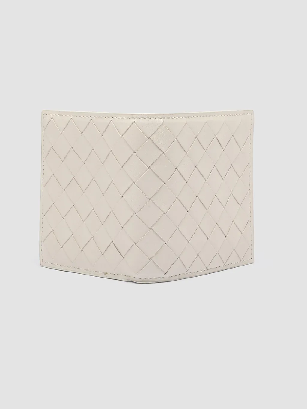 Women Officine Creative POCHE 111 - White Woven Leather Bifold Wallet