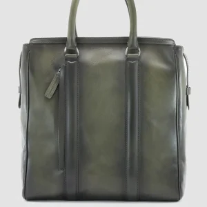Officine Creative QUENTIN 02 - Green Leather Hand Bag