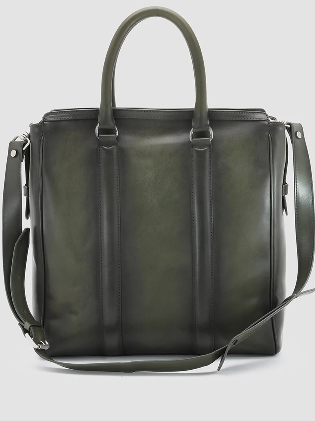 Officine Creative QUENTIN 02 - Green Leather Hand Bag