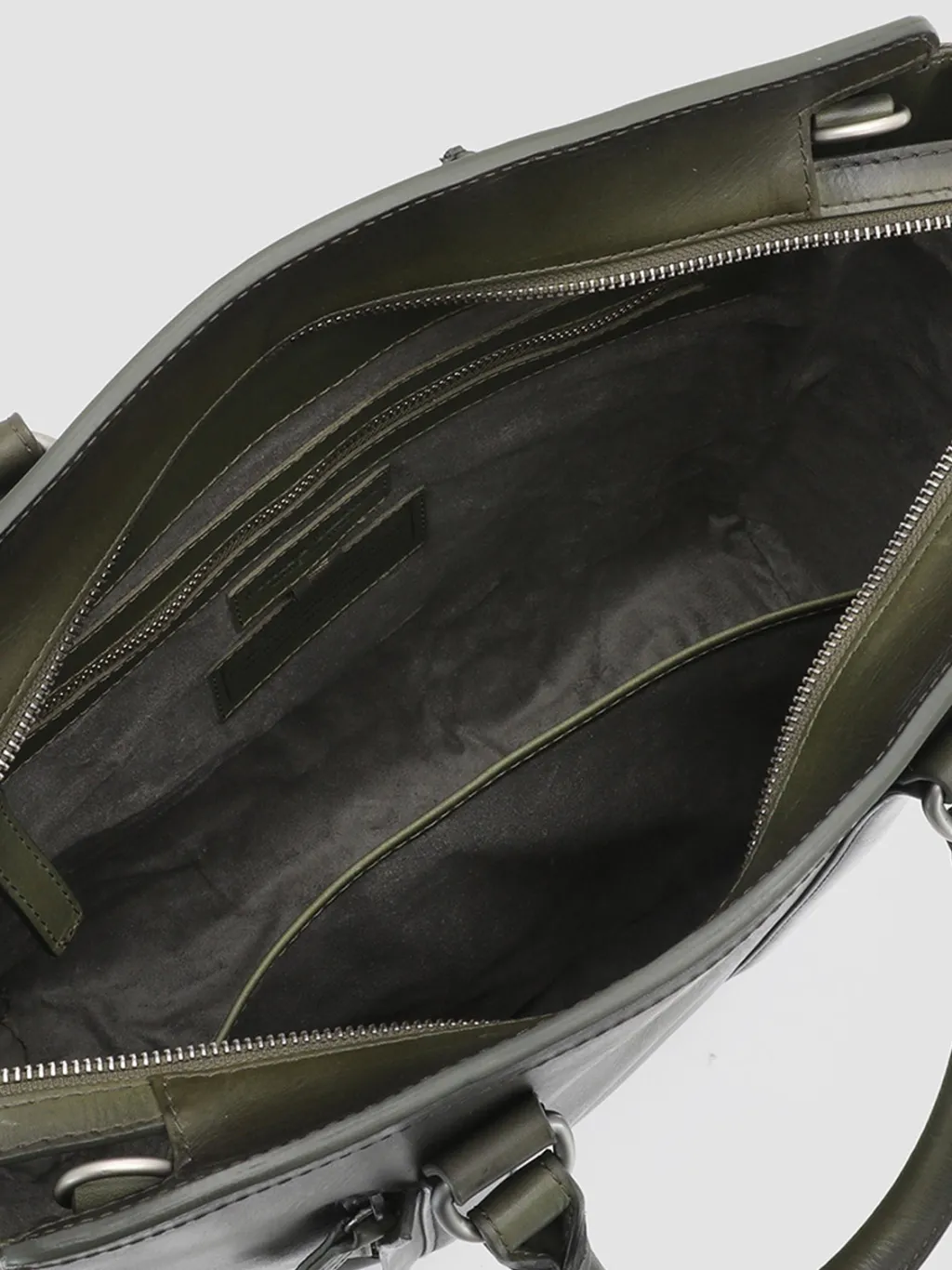 Officine Creative QUENTIN 02 - Green Leather Hand Bag