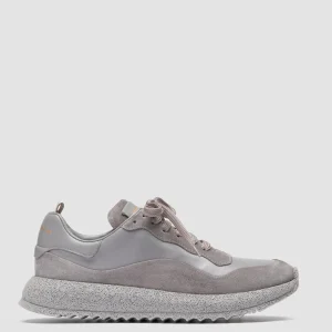 Women Officine Creative RACE RUBREX 101 - Grey Leather And Suede Low Top Sneakers