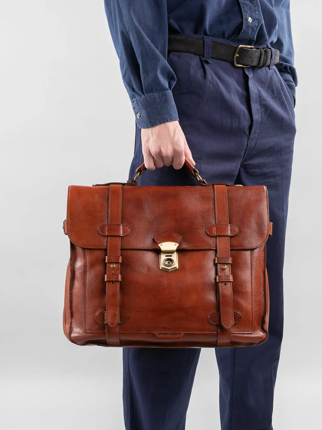 Officine Creative RARE 26 - Brown Leather BriefCase