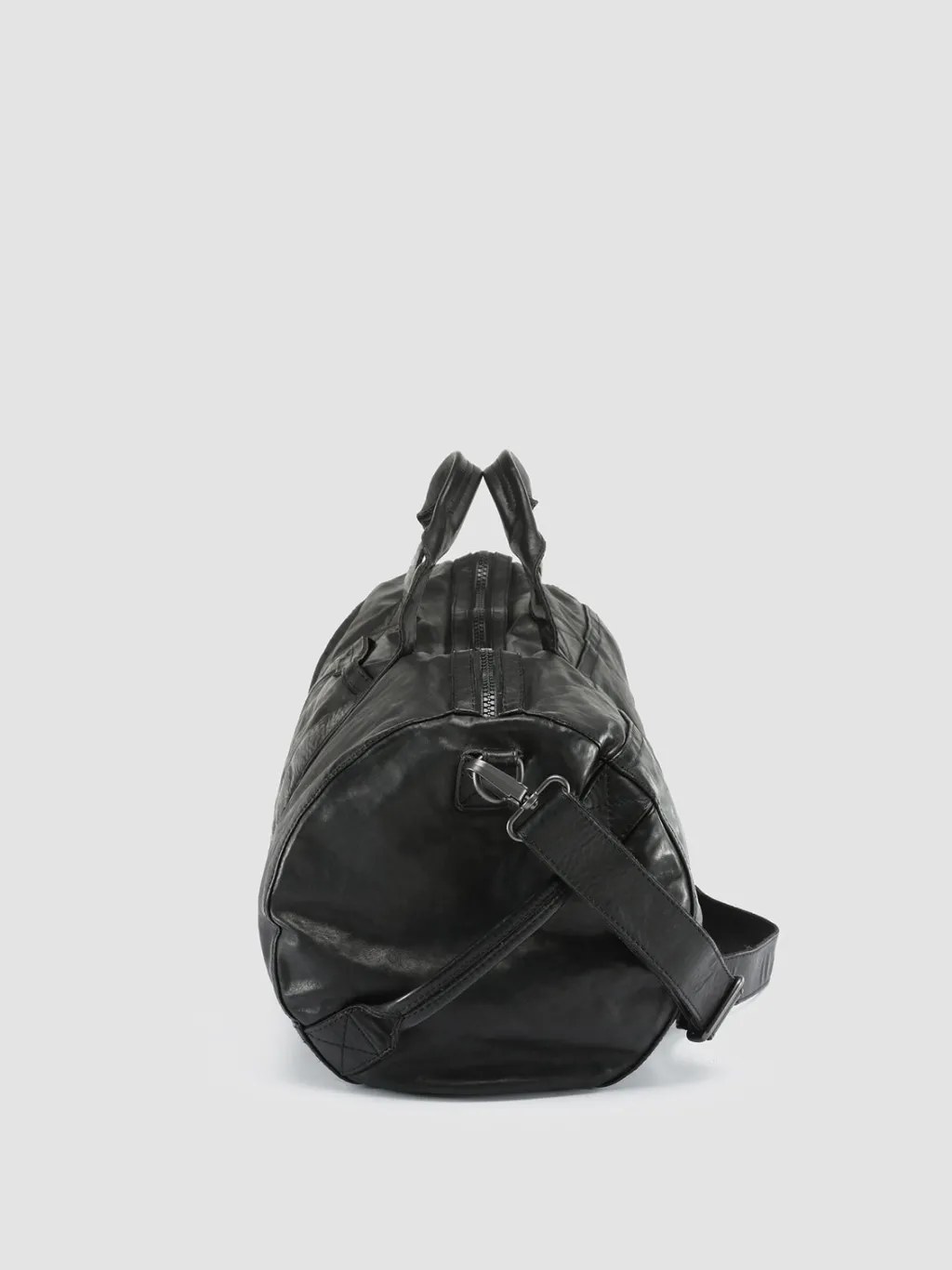 Officine Creative RECRUIT 007 - Black Leather Travel Bag