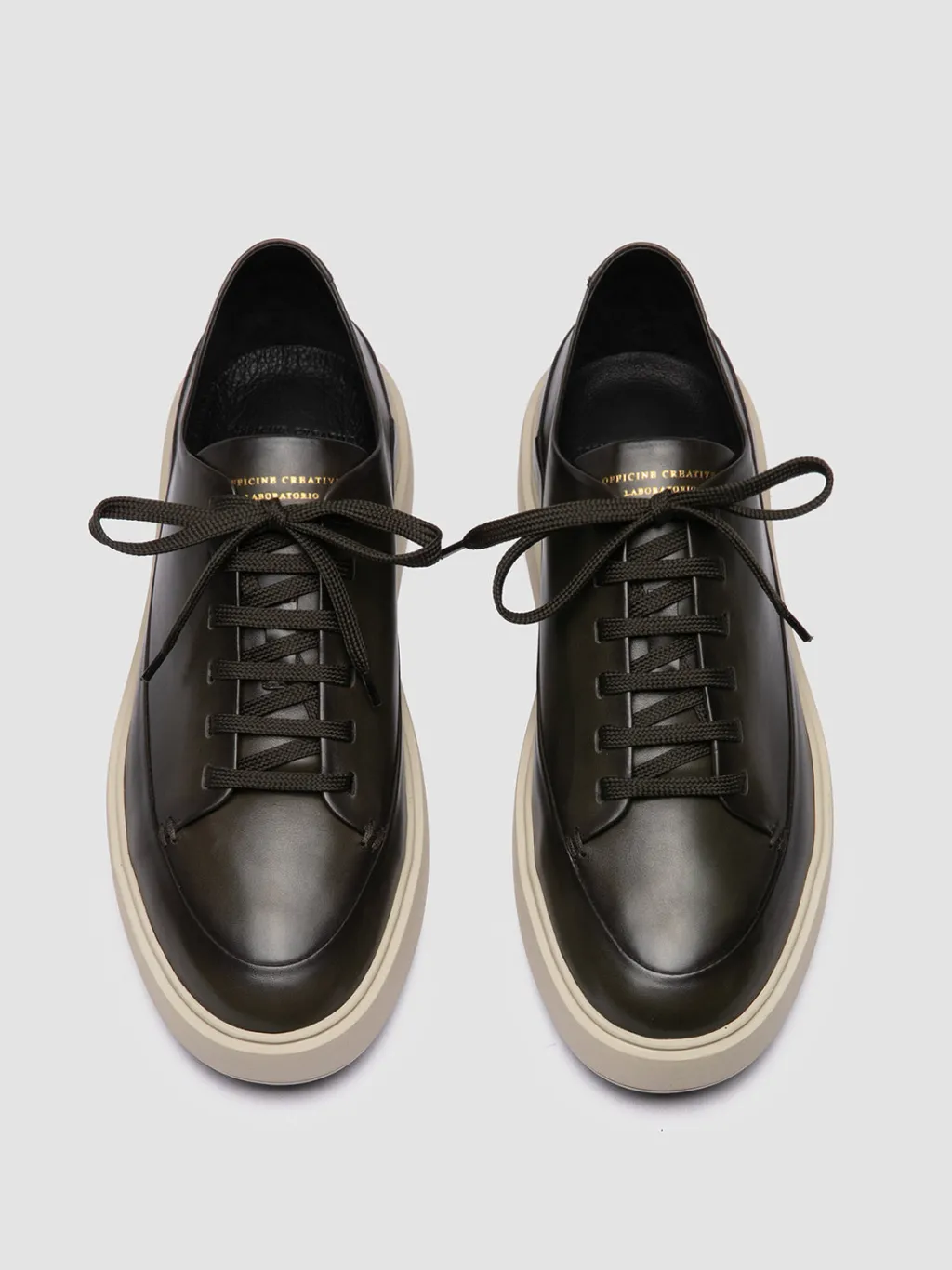 Officine Creative RELEASE 001 - Green Leather Low Top Sneakers