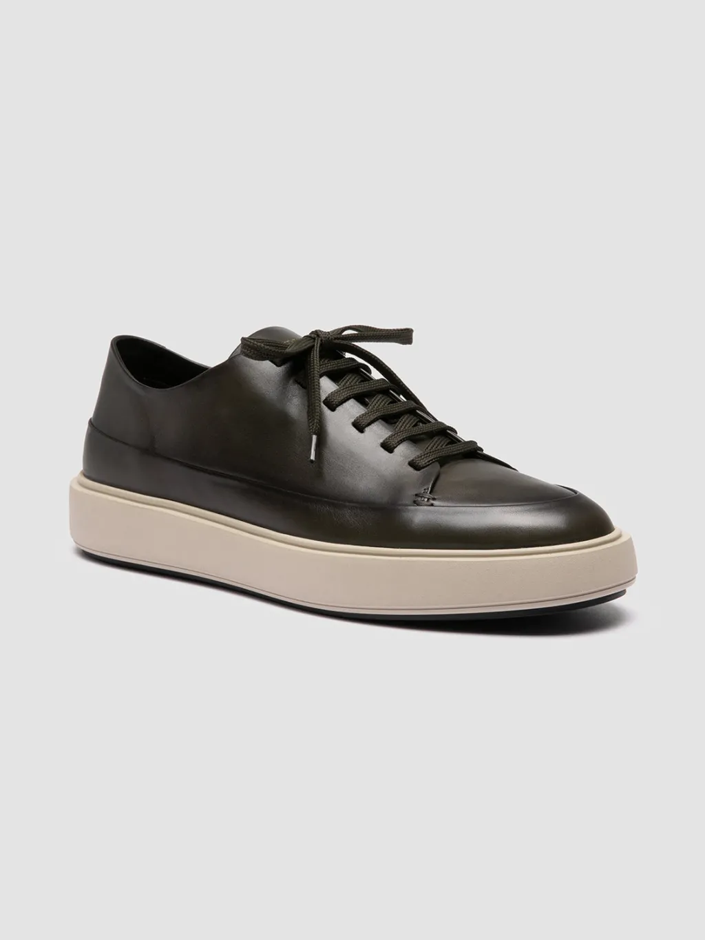 Officine Creative RELEASE 001 - Green Leather Low Top Sneakers