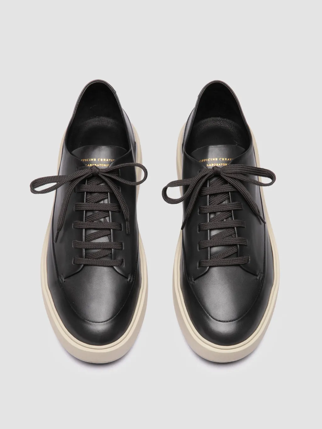 Officine Creative RELEASE 001 - Grey Leather Low Top Sneakers
