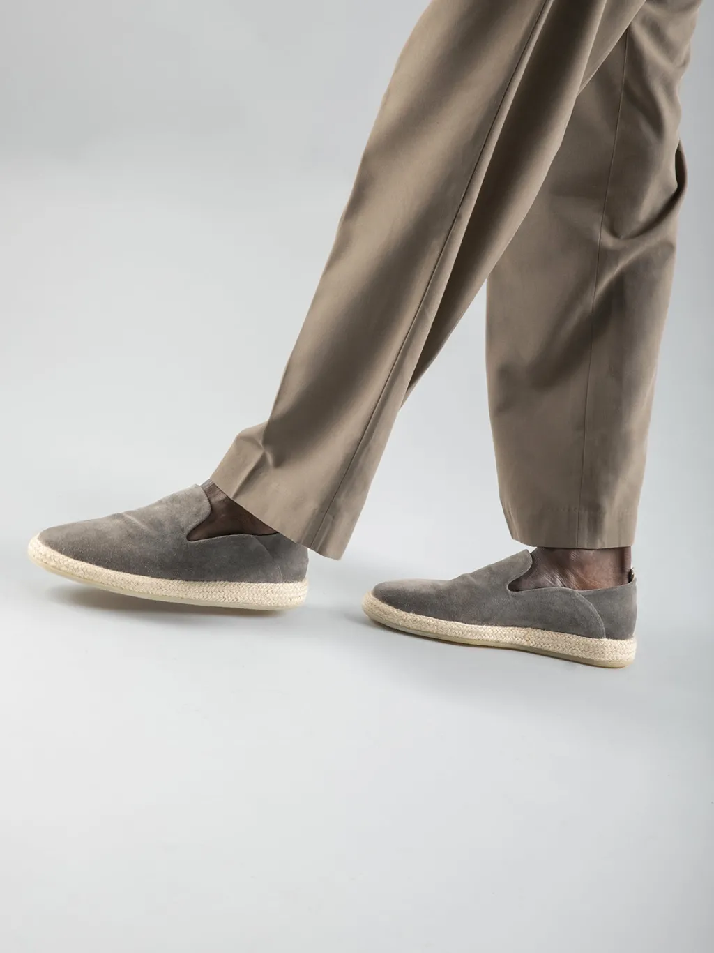 Officine Creative ROPED 002 - Brown Suede Slip Ons