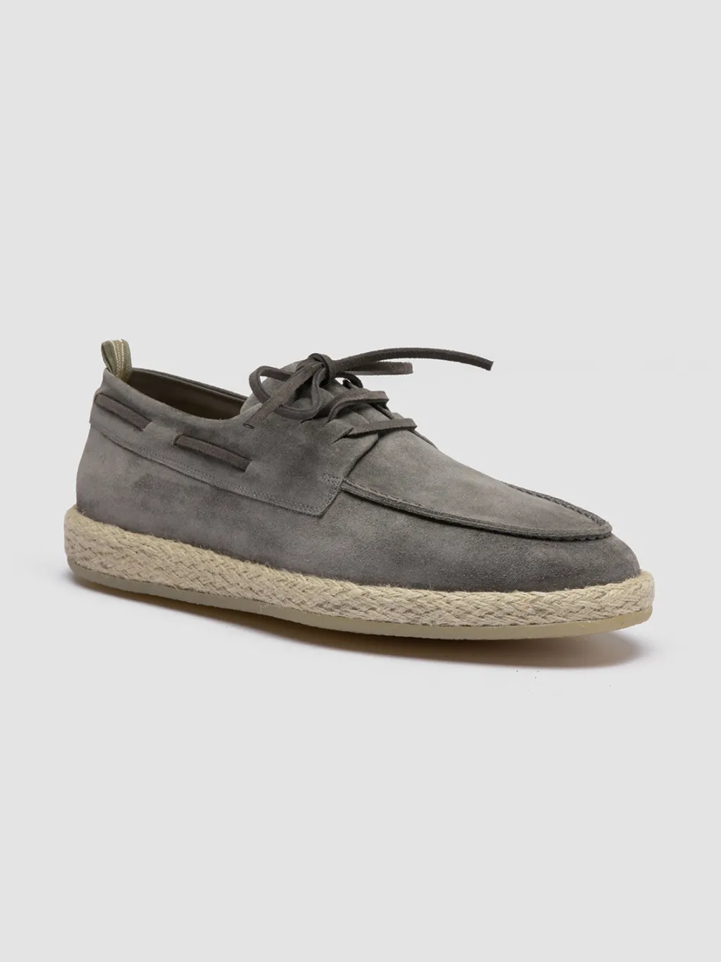 Officine Creative ROPED 005 - Grey Suede Boat Shoes