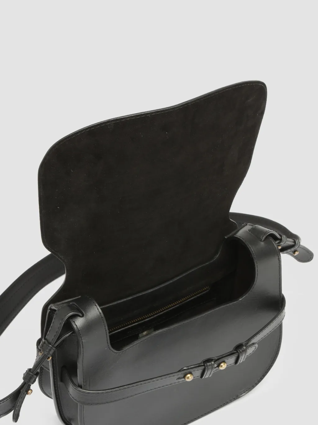 Women Officine Creative SADDLE 011 - Black Leather Crossbody Bag