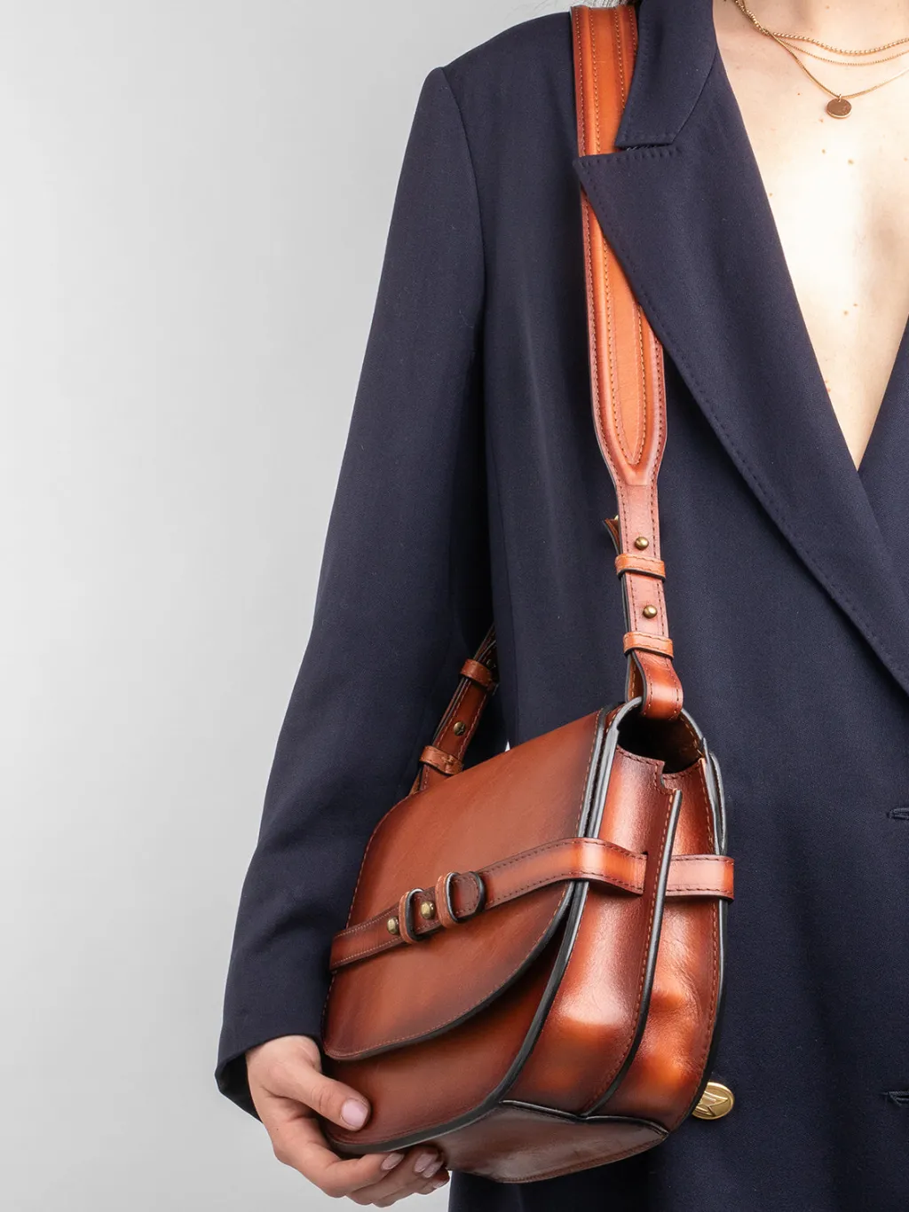 Women Officine Creative SADDLE 011 - Black Leather Crossbody Bag
