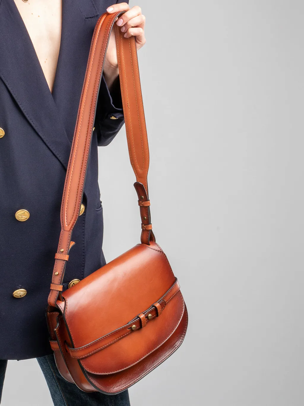 Women Officine Creative SADDLE 011 - Black Leather Crossbody Bag