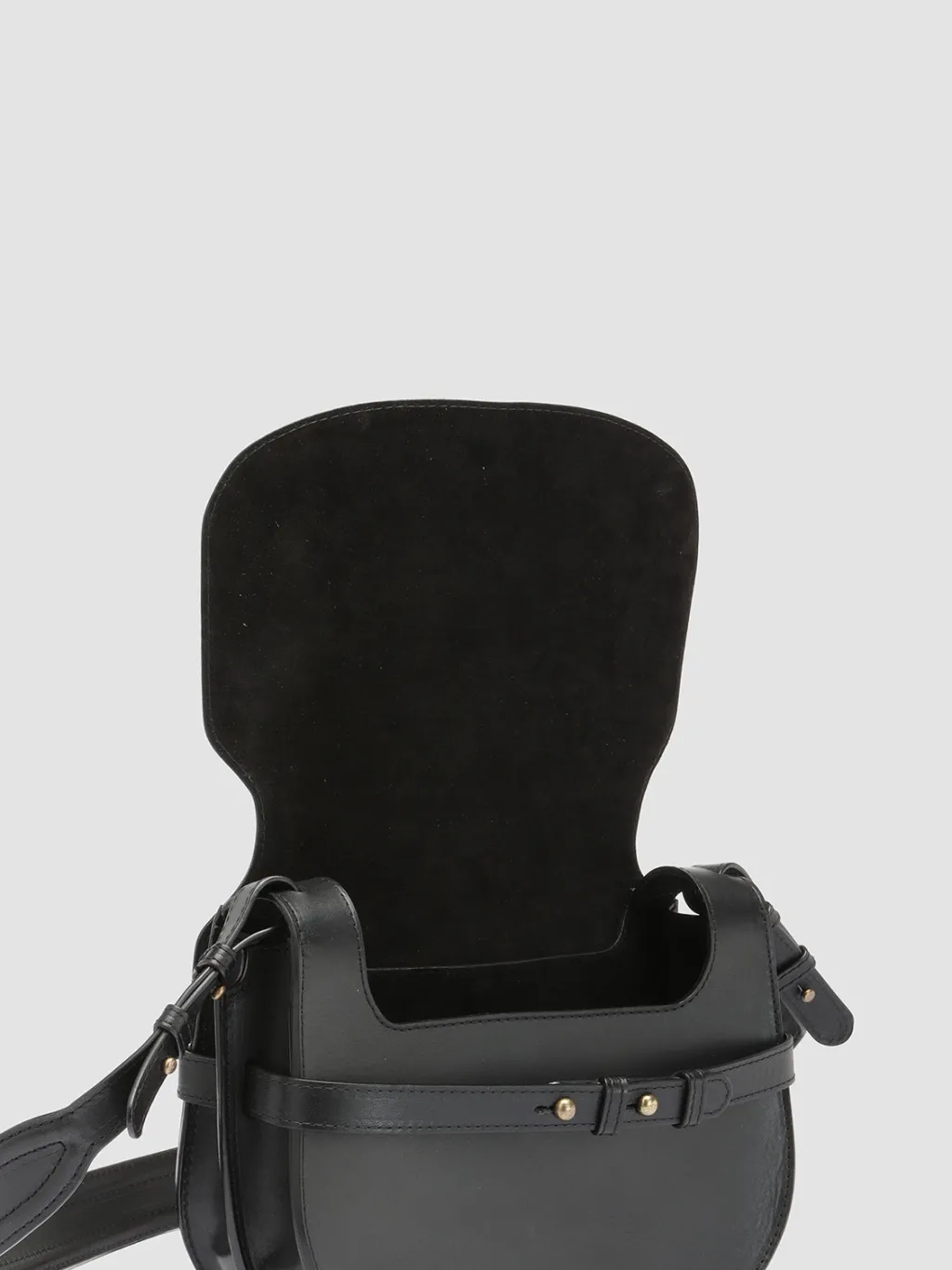 Women Officine Creative SADDLE 011 - Black Leather Crossbody Bag