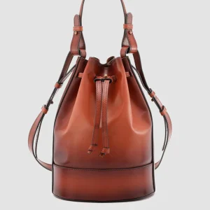 Women Officine Creative SADDLE 08 - Brown Leather Bucket Bag