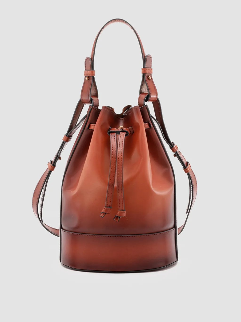 Women Officine Creative SADDLE 08 - Brown Leather Bucket Bag