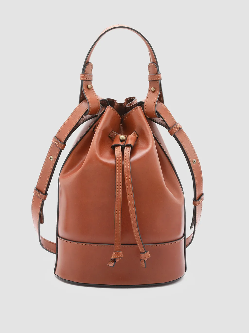 Women Officine Creative SADDLE 08 - Brown Leather Bucket Bag