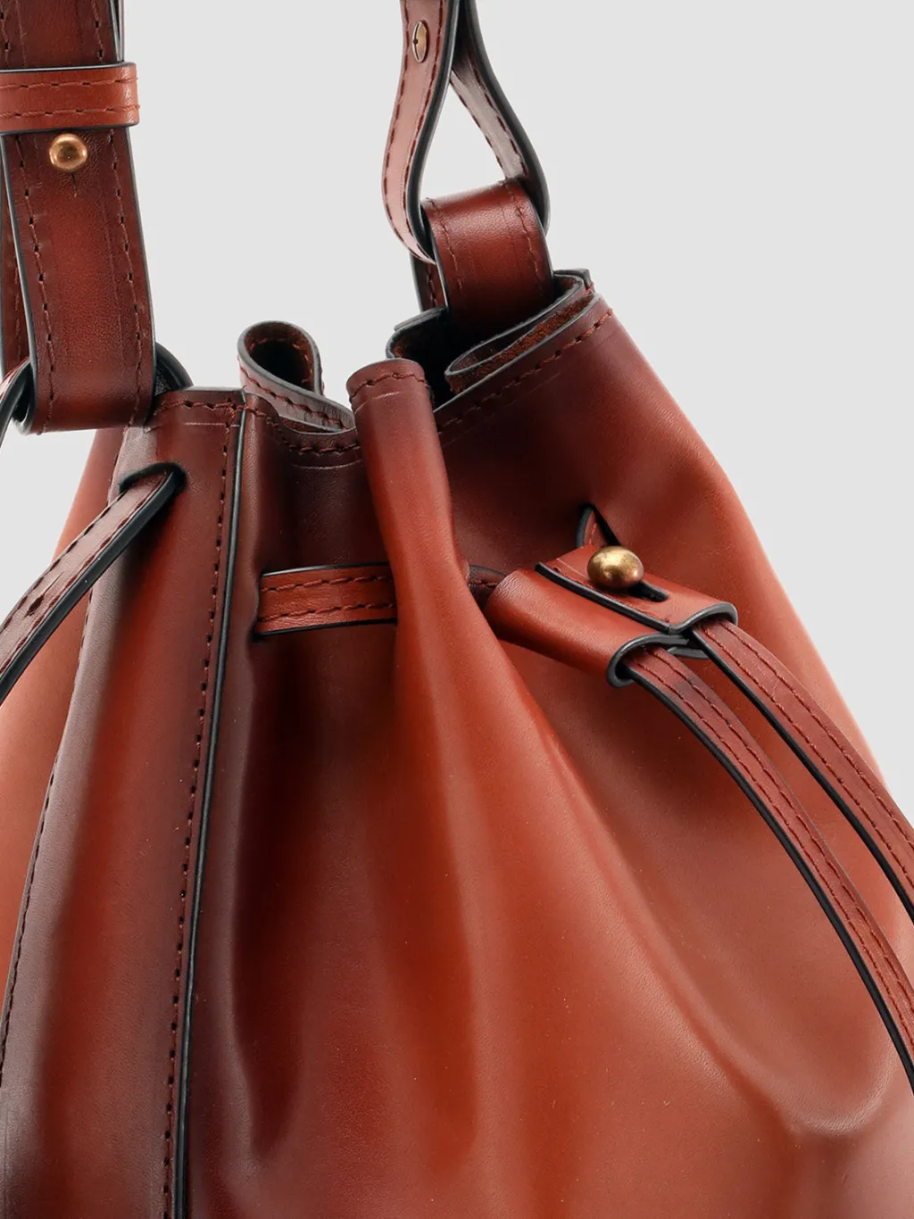 Women Officine Creative SADDLE 08 - Brown Leather Bucket Bag