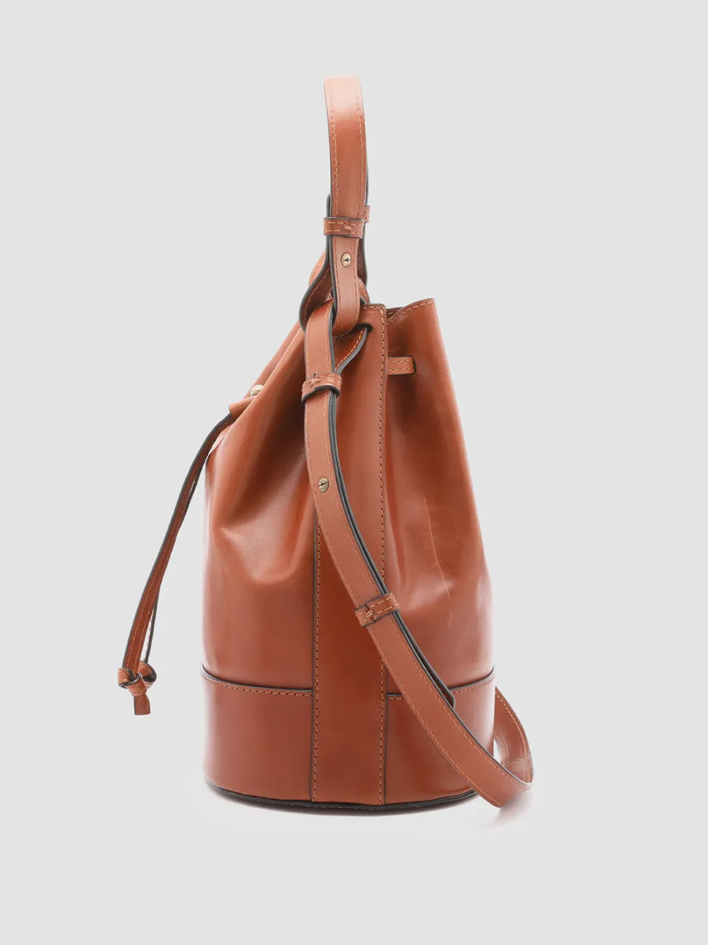 Women Officine Creative SADDLE 08 - Brown Leather Bucket Bag