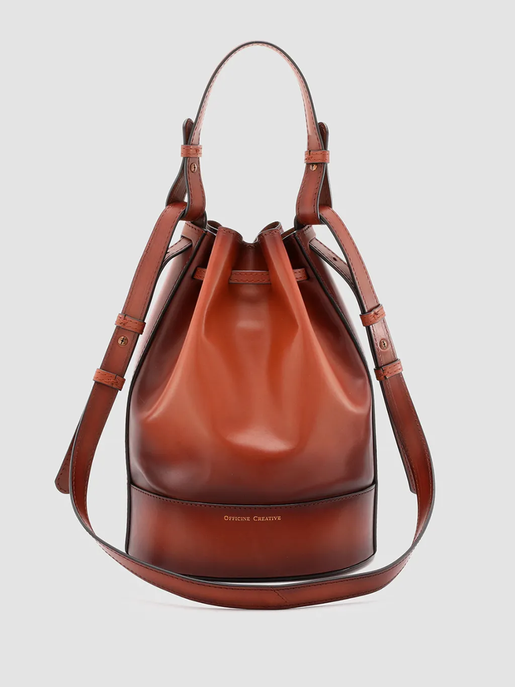 Women Officine Creative SADDLE 08 - Brown Leather Bucket Bag
