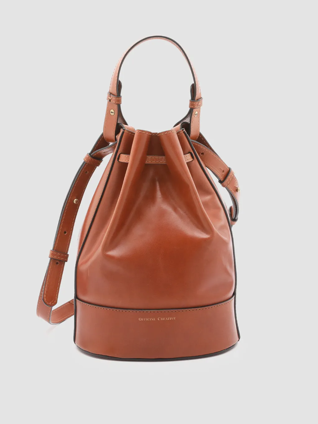Women Officine Creative SADDLE 08 - Brown Leather Bucket Bag