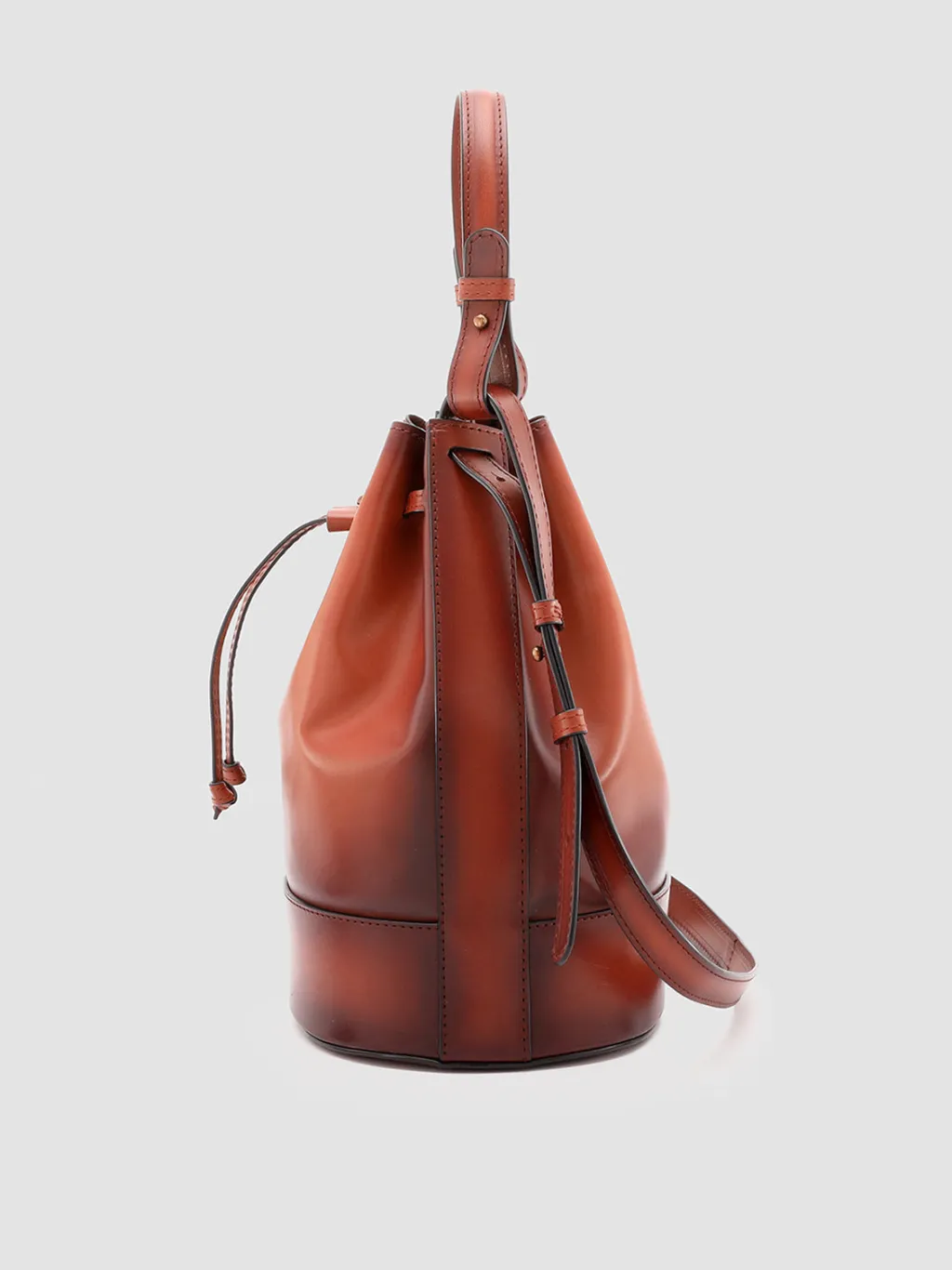 Women Officine Creative SADDLE 08 - Brown Leather Bucket Bag