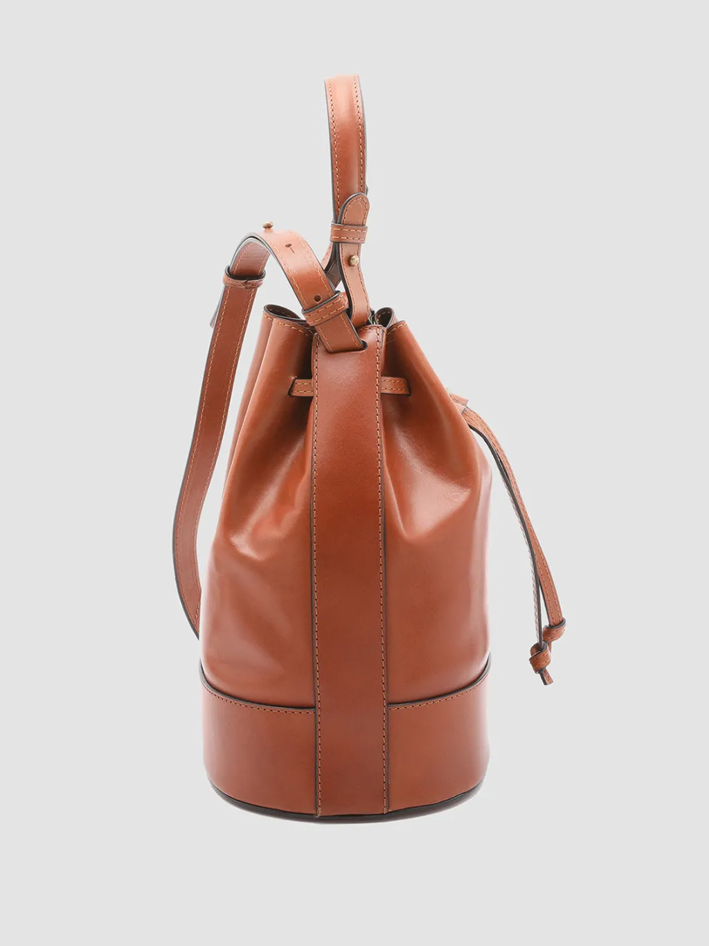 Women Officine Creative SADDLE 08 - Brown Leather Bucket Bag
