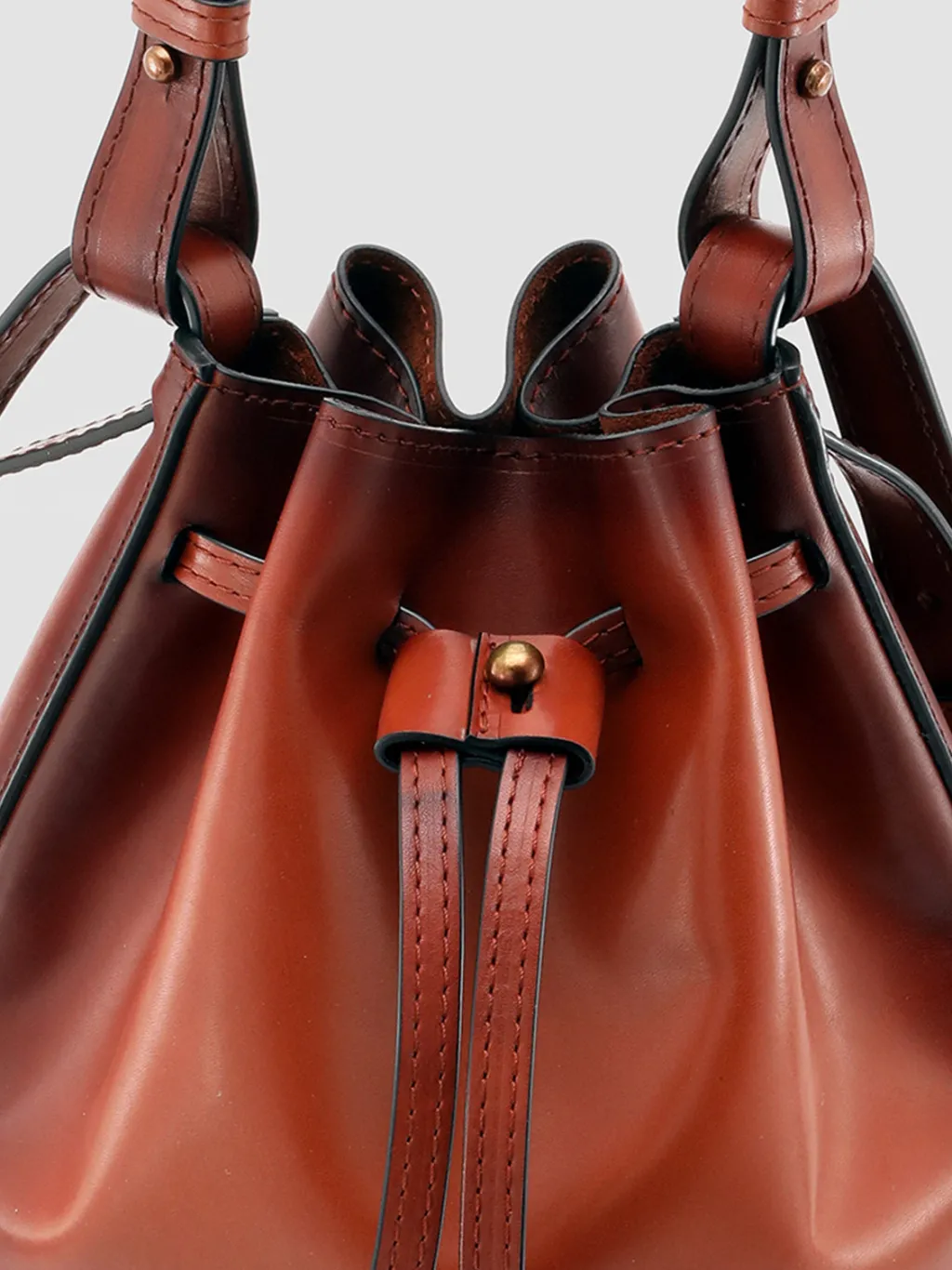 Women Officine Creative SADDLE 08 - Brown Leather Bucket Bag