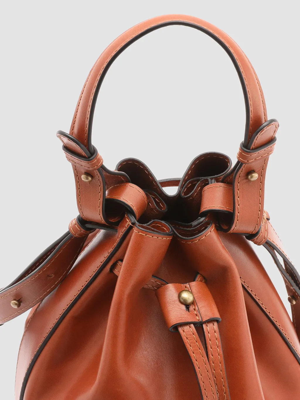 Women Officine Creative SADDLE 08 - Brown Leather Bucket Bag